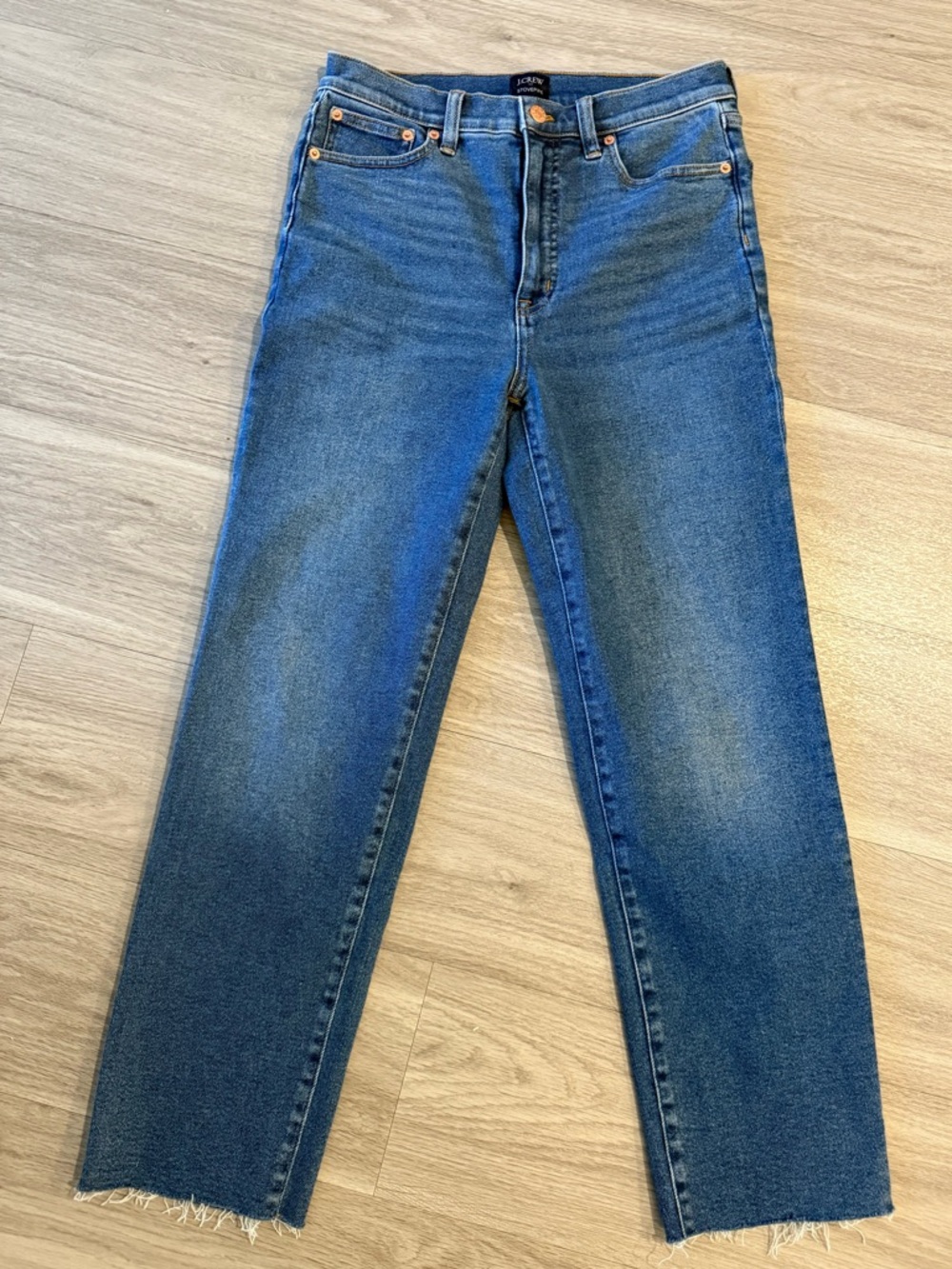 J.Crew Women’s Stovepipe Denim Jeans in Medium Blue, Signature Stretch, Size 28